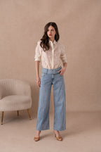 Jean large avec ceinture