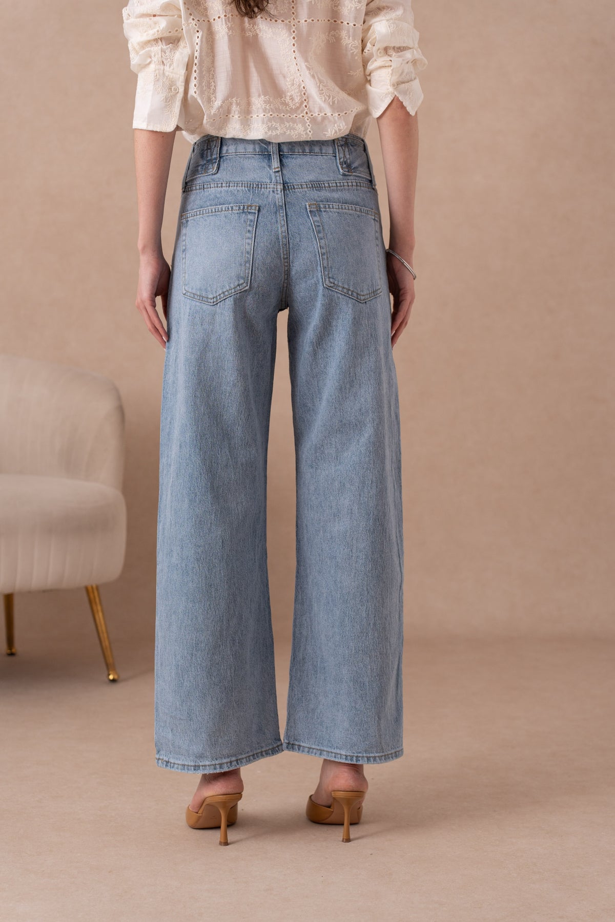 Jean large avec ceinture