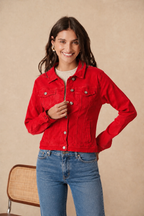 Veste en jean couleur à 4 poches