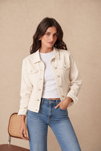 Veste en jean couleur à 4 poches
