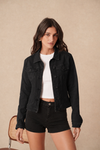 Veste en jean couleur à 4 poches