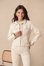 Veste en jean couleur à 4 poches