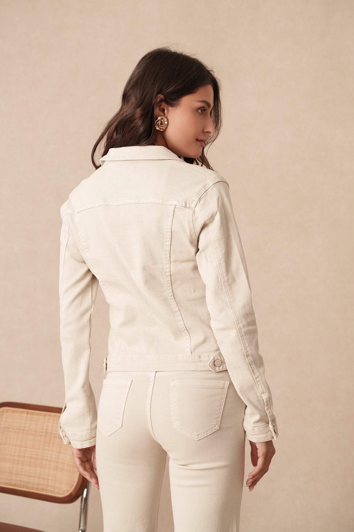 Veste en jean couleur à 4 poches