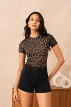 Short en jean couleur push up