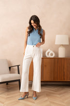 Jean wide leg à couture avant