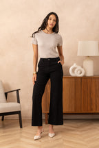 Jean wide leg avec plis avant