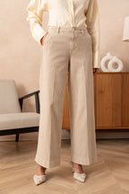 Jean wide leg avec plis avant