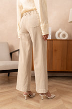 Jean wide leg avec plis avant