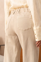 Jean wide leg avec plis avant