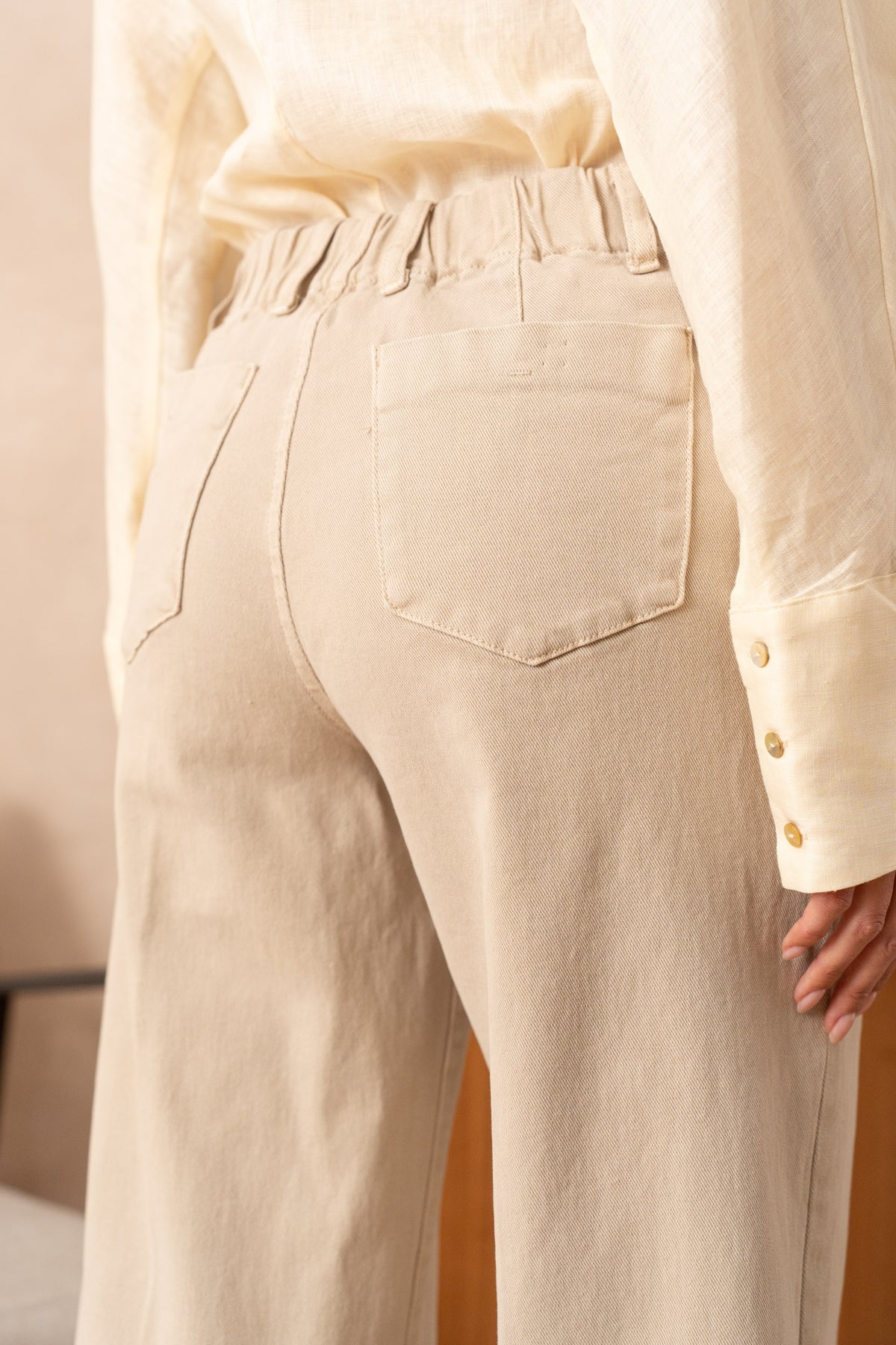 Jean wide leg avec plis avant