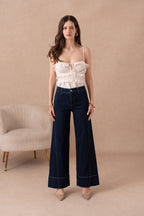 Jean large avec couture sur le côté