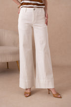 Jean large couleur avec couture sur le côté